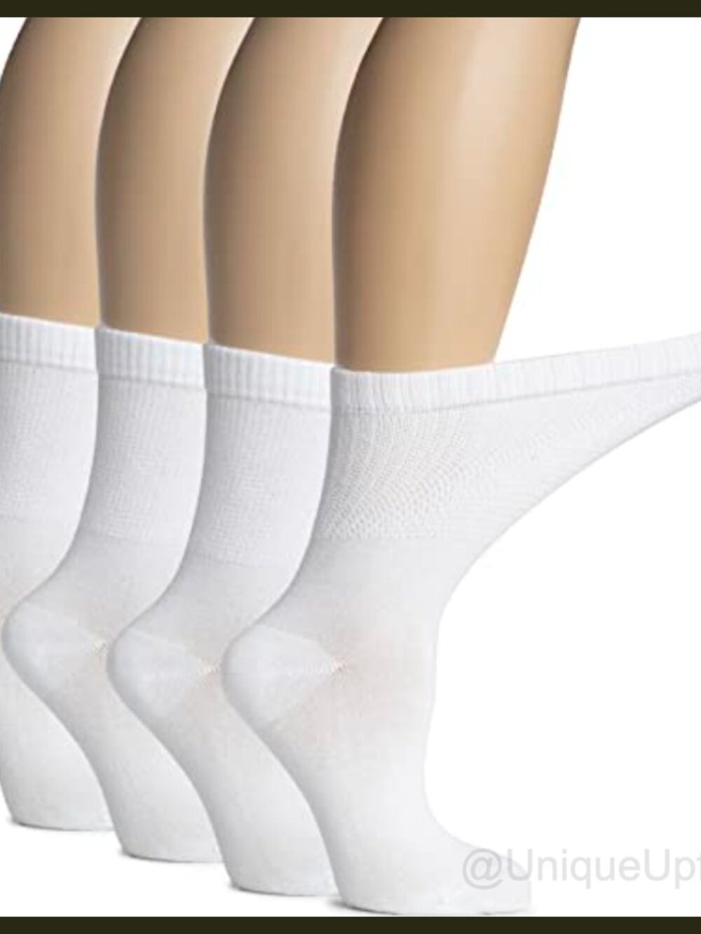 Diabetic Socks Women 4 Pairs Bamboo Loose Fit Crew Soft Seamless Toe